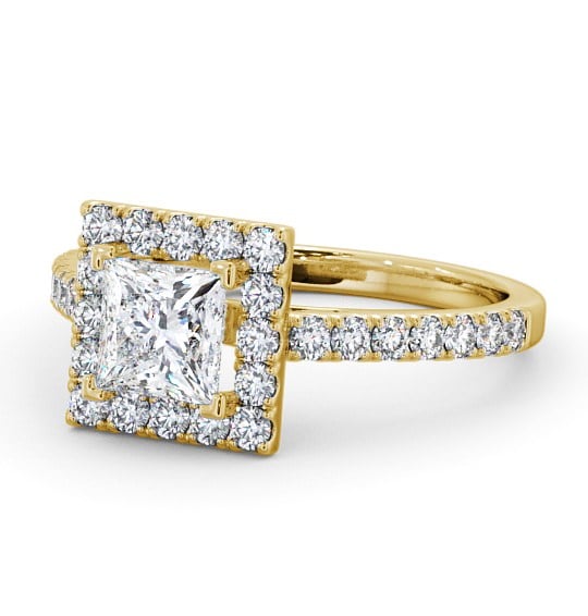  Halo Princess Diamond Engagement Ring 18K Yellow Gold - Acomb ENPR20_YG_THUMB2 