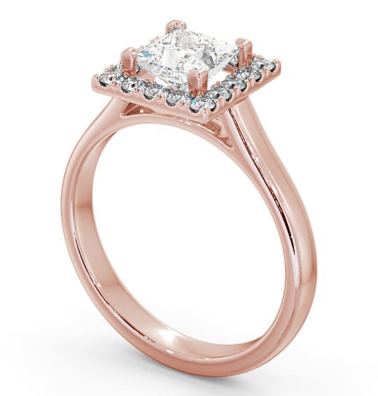 Halo Princess Diamond Simplistic Style Engagement Ring 18K Rose Gold ENPR21_RG_THUMB1