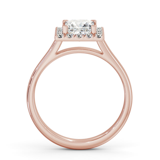 Halo Princess Diamond Engagement Ring 9K Rose Gold - Vale ENPR21_RG_UP