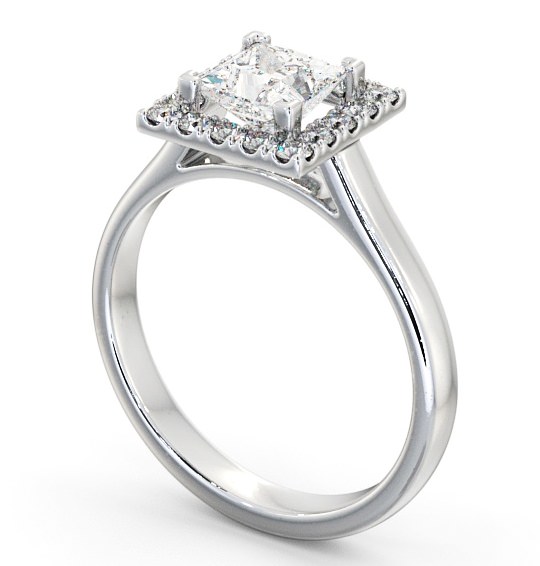 Halo Princess Diamond Simplistic Style Engagement Ring Palladium ENPR21_WG_THUMB1 