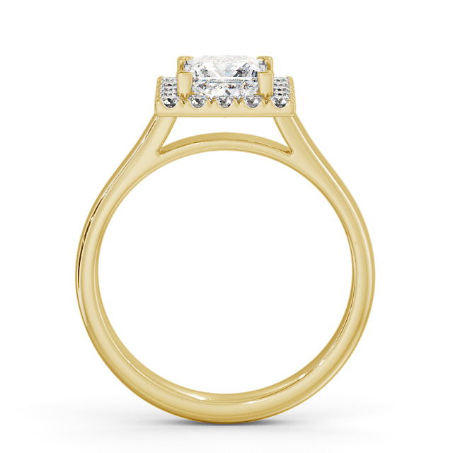 Halo Princess Diamond Engagement Ring 9K Yellow Gold - Vale ENPR21_YG_UP