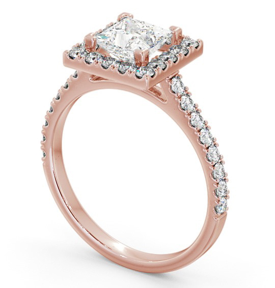 Halo Princess Diamond Majestic Engagement Ring 9K Rose Gold ENPR22_RG_THUMB1 