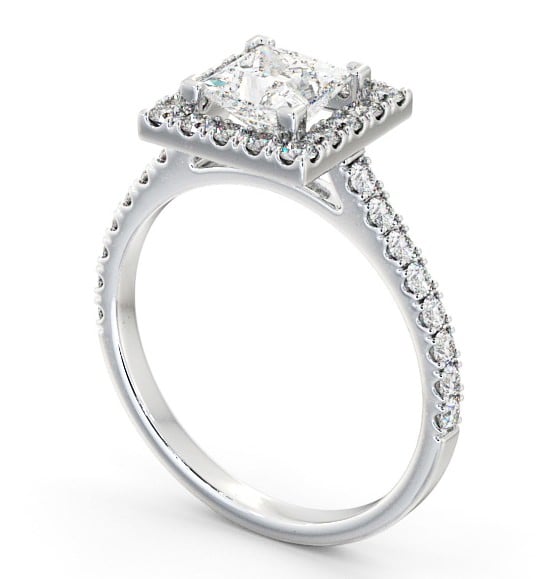 Halo Princess Diamond Majestic Engagement Ring 18K White Gold ENPR22_WG_THUMB1