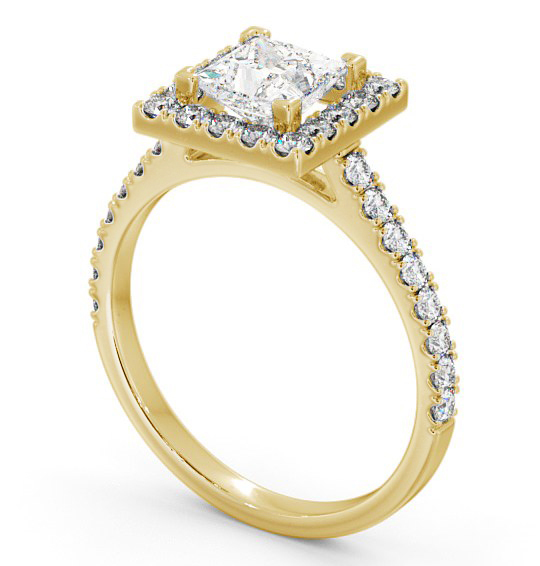 Halo Princess Diamond Majestic Engagement Ring 9K Yellow Gold ENPR22_YG_THUMB1 