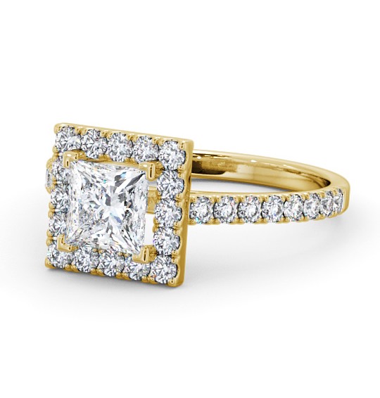 Halo Princess Diamond Engagement Ring 18K Yellow Gold - Darland ENPR22_YG_THUMB2 