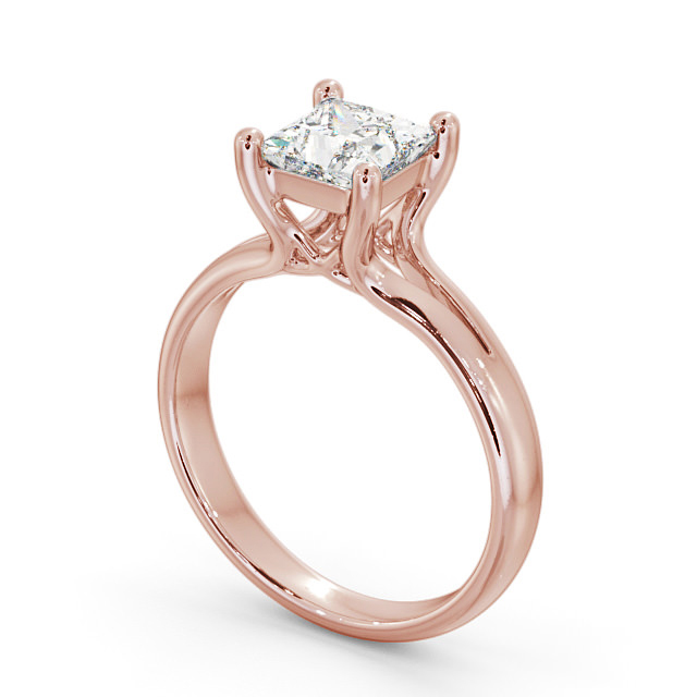 Princess Diamond Engagement Ring 9K Rose Gold Solitaire - Alloa ENPR24_RG_SIDE