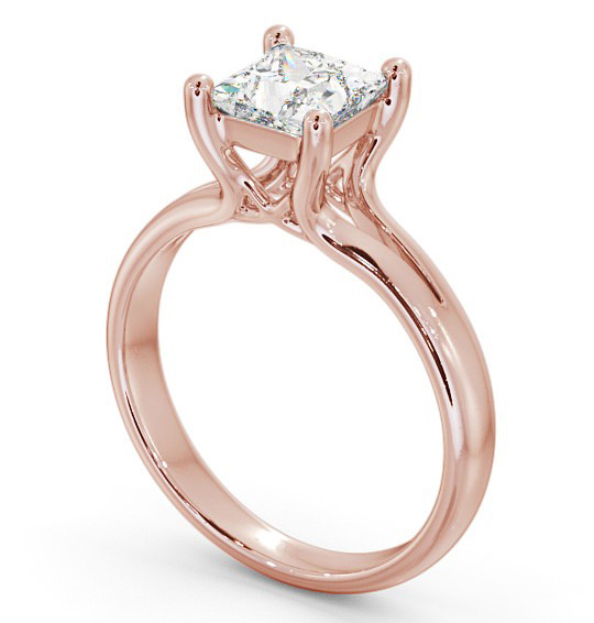 Princess Diamond Split Band Engagement Ring 18K Rose Gold Solitaire ENPR24_RG_THUMB1 