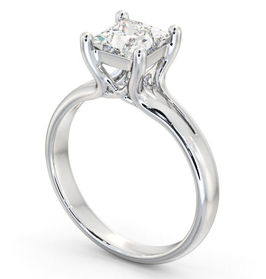Princess Diamond Split Band Engagement Ring 9K White Gold Solitaire ENPR24_WG_THUMB1