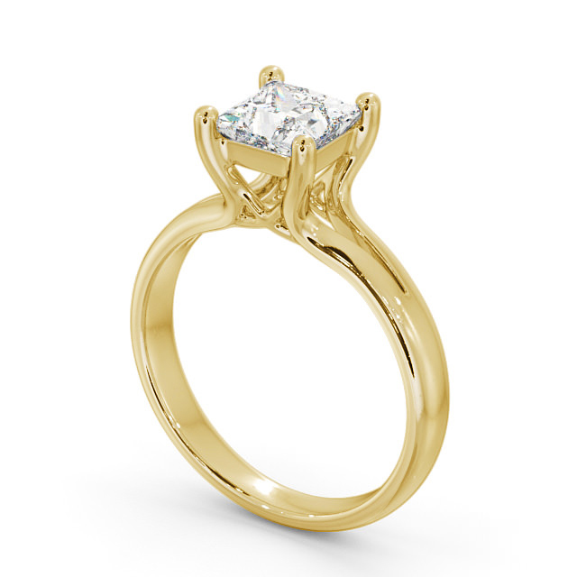 Princess Diamond Engagement Ring 18K Yellow Gold Solitaire - Alloa ENPR24_YG_SIDE
