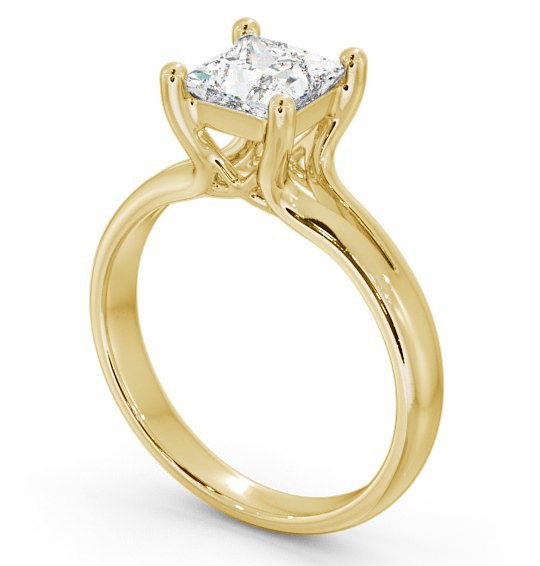 Princess Diamond Split Band Engagement Ring 18K Yellow Gold Solitaire ENPR24_YG_THUMB1