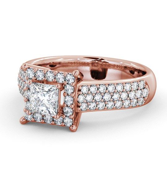  Halo Princess Diamond Engagement Ring 9K Rose Gold - Huxley ENPR25_RG_THUMB2 