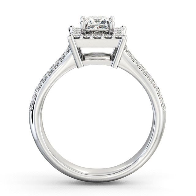 Halo Princess Diamond Engagement Ring Platinum - Huxley ENPR25_WG_UP