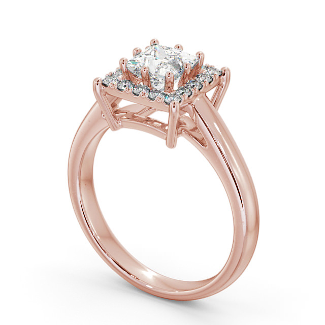 Halo Princess Diamond Engagement Ring 9K Rose Gold - Kirby ENPR26_RG_SIDE