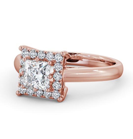  Halo Princess Diamond Engagement Ring 18K Rose Gold - Kirby ENPR26_RG_THUMB2 