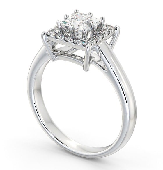 Halo Princess Diamond 8 Prong Engagement Ring 18K White Gold ENPR26_WG_THUMB1