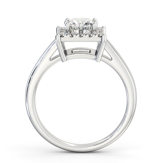 Halo Princess Diamond Engagement Ring 18K White Gold - Kirby ENPR26_WG_UP