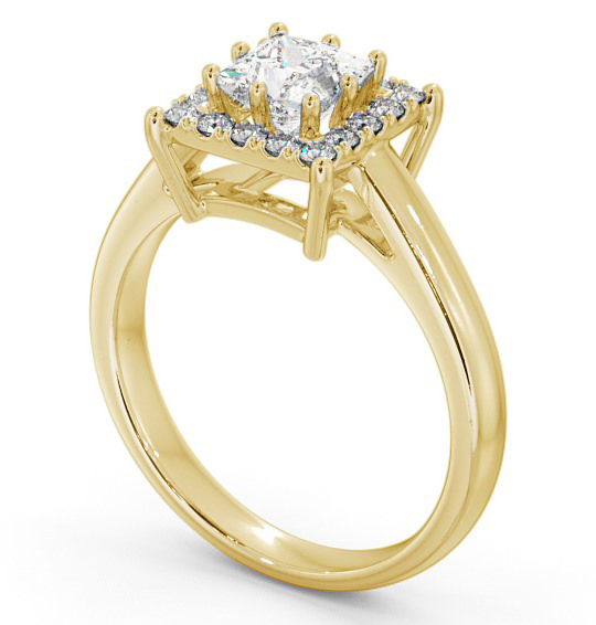 Halo Princess Diamond 8 Prong Engagement Ring 9K Yellow Gold ENPR26_YG_THUMB1