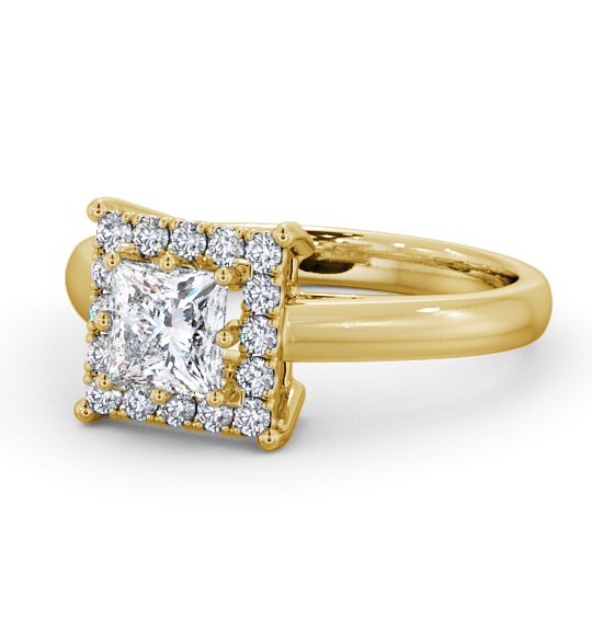 Halo Princess Diamond 8 Prong Engagement Ring 18K Yellow Gold ENPR26_YG_THUMB2 