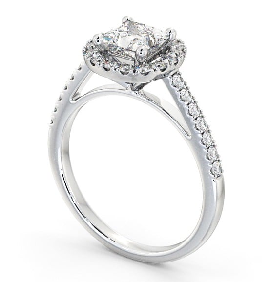 Halo Princess Diamond Round Cluster Engagement Ring Platinum ENPR27_WG_THUMB1