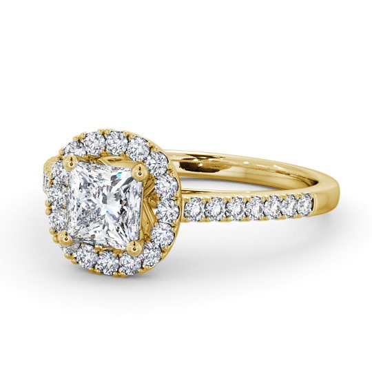 Halo Princess Diamond Round Cluster Engagement Ring 9K Yellow Gold ENPR27_YG_THUMB2 