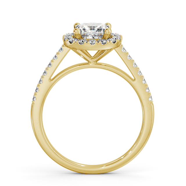 Halo Princess Diamond Engagement Ring 9K Yellow Gold - Ivelet ENPR27_YG_UP