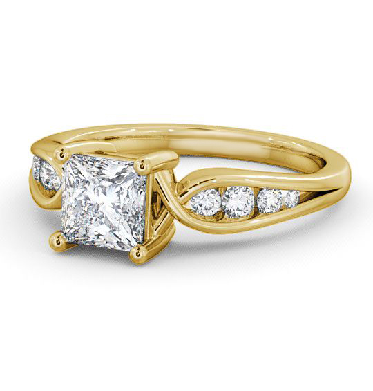 Ouston Princess Diamond Engagement Ring Side Stones ENPR28_YG_THUMB2 