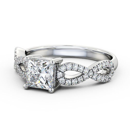 Gianna Princess Diamond Engagement Ring Side Stones Infinity Band ENPR29_WG_THUMB2 