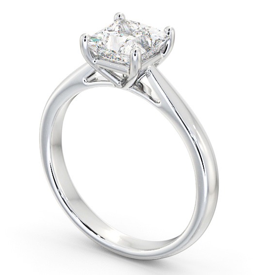 Princess Diamond Classic Engagement Ring 18K White Gold Solitaire ENPR2_WG_THUMB1