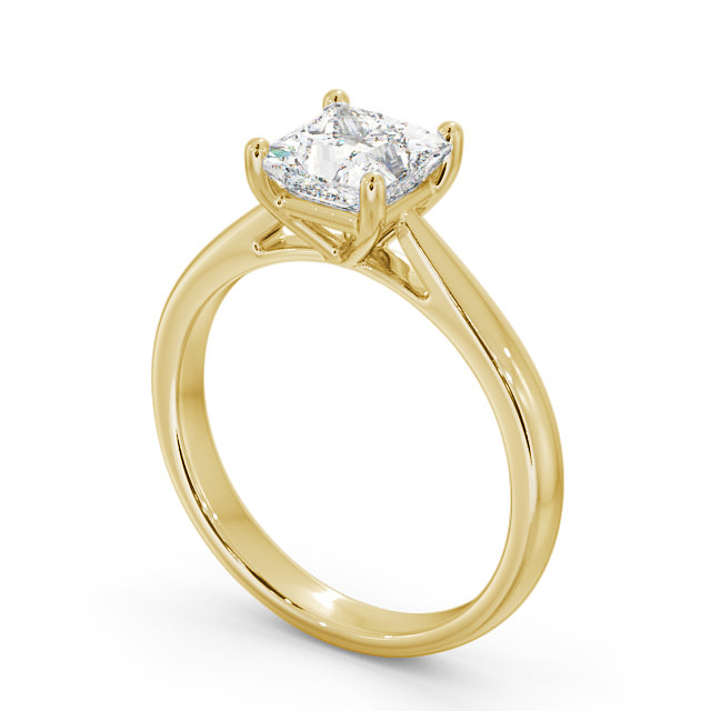 Princess Diamond Engagement Ring 9K Yellow Gold Solitaire - Gorgie ENPR2_YG_SIDE