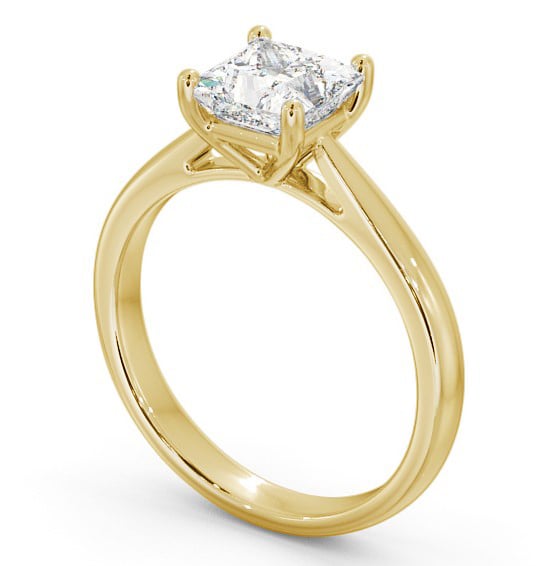 Princess Diamond Classic Engagement Ring 18K Yellow Gold Solitaire ENPR2_YG_THUMB1