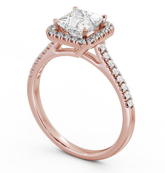  Halo Princess Diamond Engagement Ring 18K Rose Gold - Leona ENPR30_RG_THUMB1 