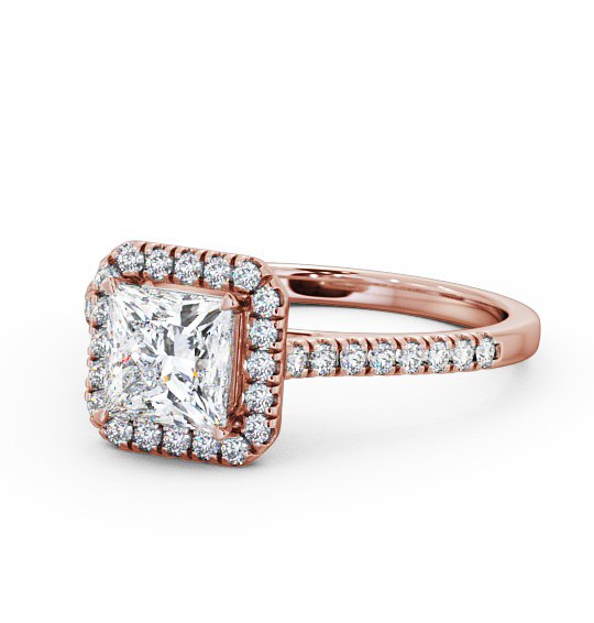 Halo Princess Diamond Engagement Ring 18K Rose Gold ENPR30_RG_THUMB2 