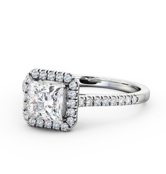  Halo Princess Diamond Engagement Ring 18K White Gold - Leona ENPR30_WG_THUMB2 
