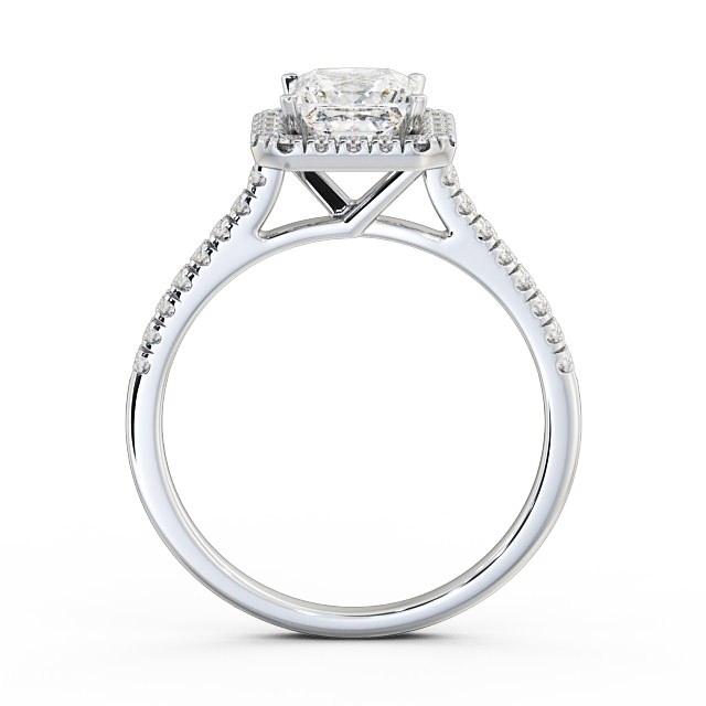 Halo Princess Diamond Engagement Ring 9K White Gold - Leona ENPR30_WG_UP
