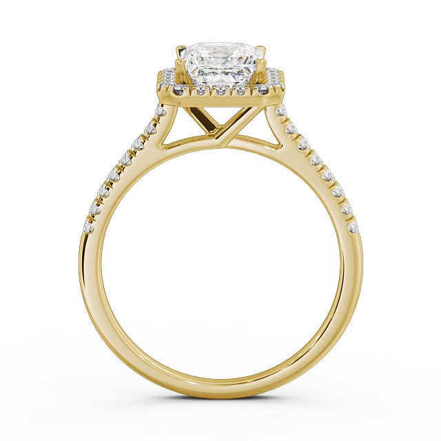 Halo Princess Diamond Engagement Ring 9K Yellow Gold - Leona ENPR30_YG_UP