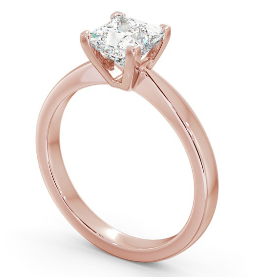 Princess Diamond Elegant Style Engagement Ring 18K Rose Gold Solitaire ENPR31_RG_THUMB1 