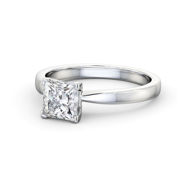 Princess Diamond Engagement Ring 18K White Gold Solitaire - Norina ...