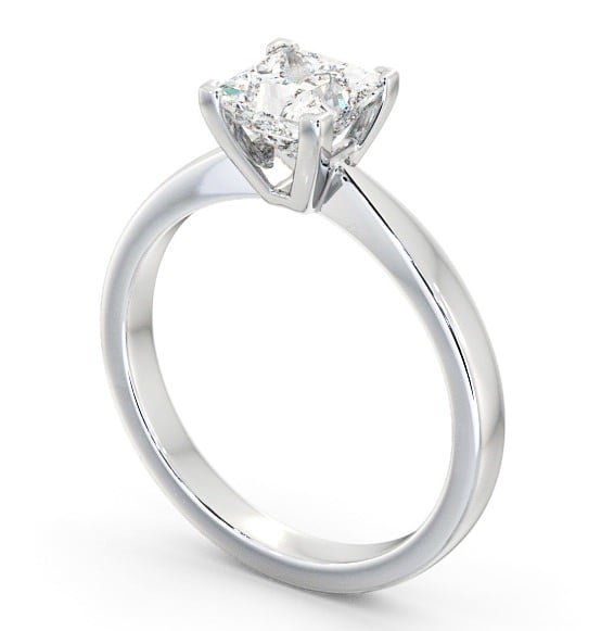 Princess Diamond Elegant Style Engagement Ring 18K White Gold Solitaire ENPR31_WG_THUMB1 