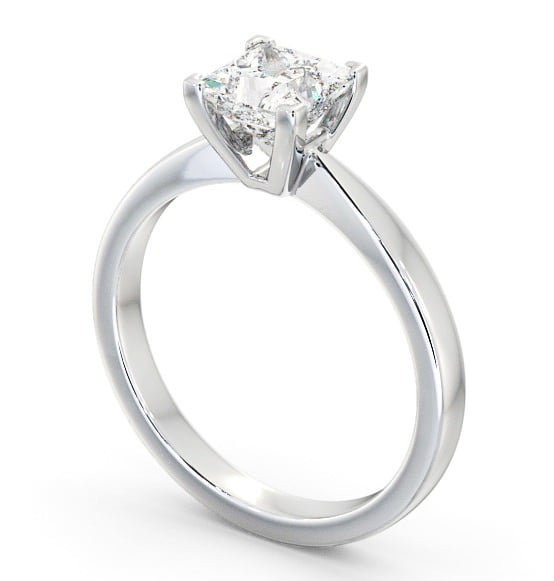 Princess Diamond Elegant Style Engagement Ring 18K White Gold Solitaire ENPR31_WG_THUMB1