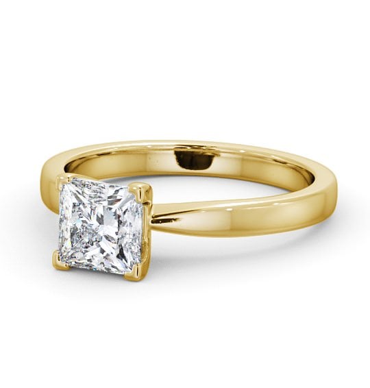 Princess Diamond Elegant Style Engagement Ring 18K Yellow Gold Solitaire ENPR31_YG_THUMB2 