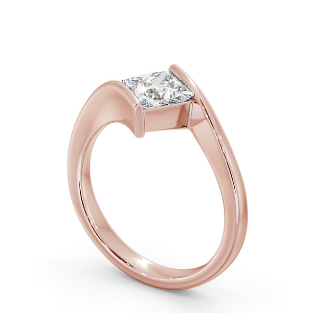 Princess Diamond Engagement Ring 18K Rose Gold Solitaire - Marisol ENPR32_RG_SIDE