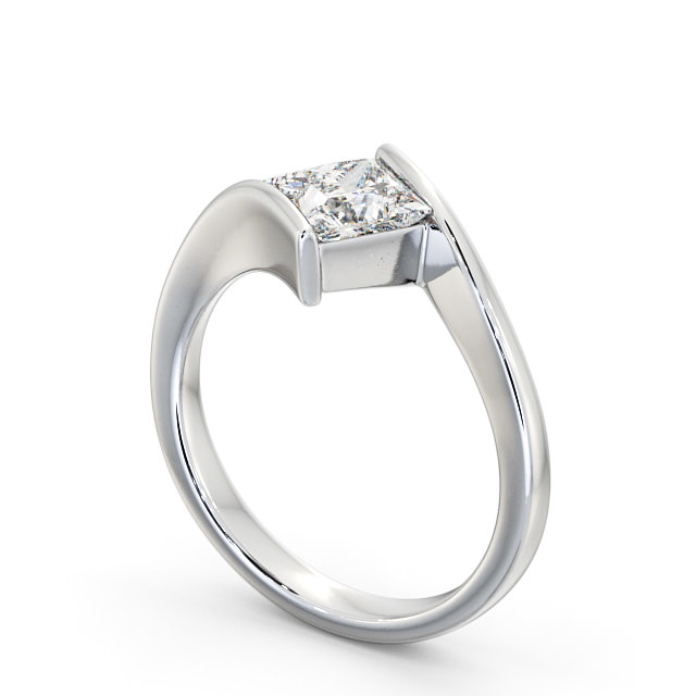 Princess Diamond Engagement Ring Platinum Solitaire - Marisol ENPR32_WG_SIDE