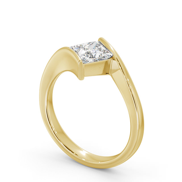 Princess Diamond Engagement Ring 18K Yellow Gold Solitaire - Marisol ENPR32_YG_SIDE