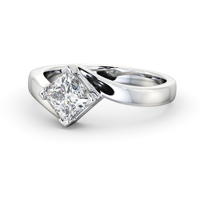 Princess Diamond Engagement Ring Platinum Solitaire - Landore ENPR33_WG_FLAT