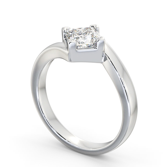 Princess Diamond Engagement Ring Platinum Solitaire - Landore ENPR33_WG_SIDE