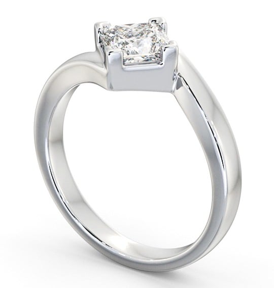 Princess Diamond Rotated Head Engagement Ring Platinum Solitaire ENPR33_WG_THUMB1