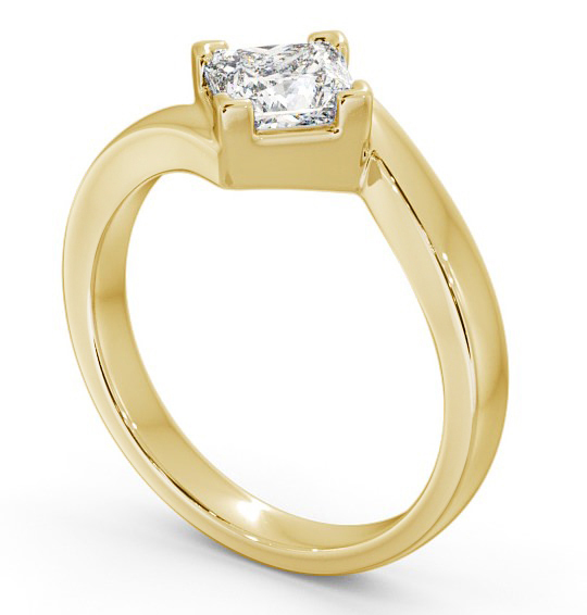 Princess Diamond Rotated Head Engagement Ring 18K Yellow Gold Solitaire ENPR33_YG_THUMB1 