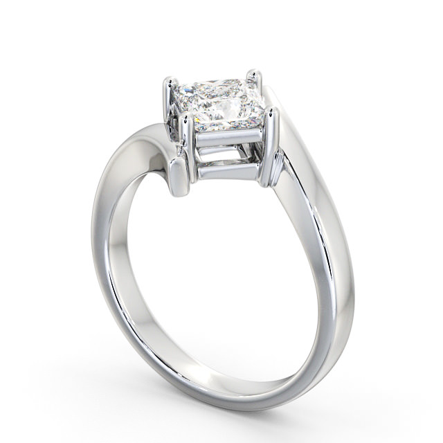 Princess Diamond Engagement Ring 18K White Gold Solitaire - Arbury ENPR34_WG_SIDE