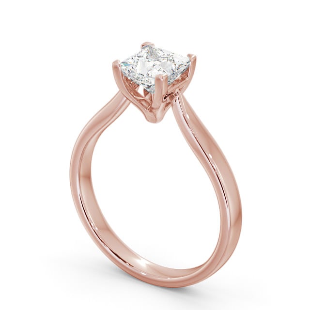 Princess Diamond Engagement Ring 18K Rose Gold Solitaire - Edelina ENPR37_RG_SIDE