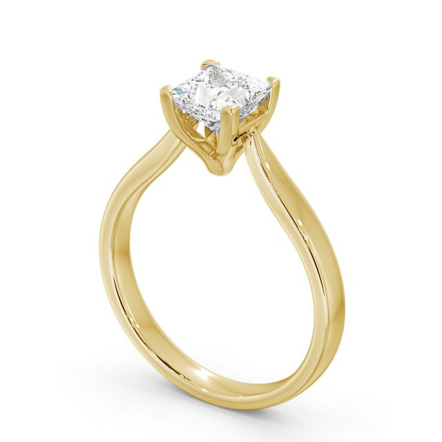 Princess Diamond Engagement Ring 18K Yellow Gold Solitaire - Edelina ENPR37_YG_SIDE